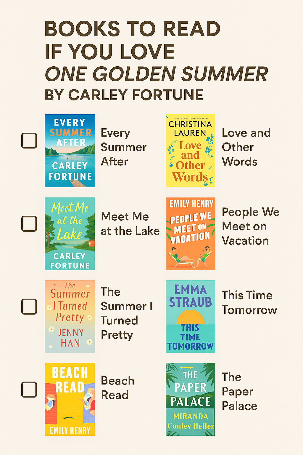 Books to Read If You Loved One Golden Summer by Carley&nbsp;Fortune